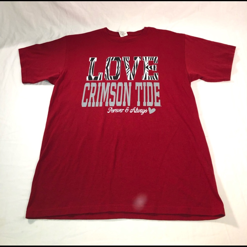 Men’s Anvil Alabama Roll Tide Graphic Short Sleeve T-Shirt Size Large Red - Picture 1 of 4